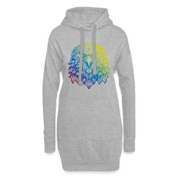 Adler Mandala Boho - Hoodie-Kleid - Grau meliert - Vorne