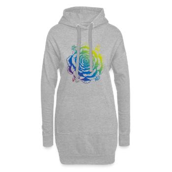 Rose Mandala Boho - Hoodie-Kleid - Grau meliert - Vorne