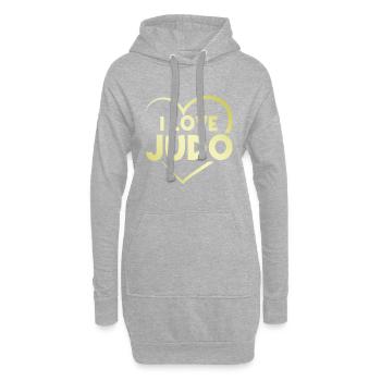 Ich liebe Judo Herz - Hoodie-Kleid - Grau meliert - Vorne