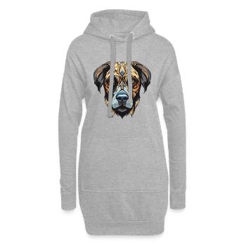 Kangal Hund Portrait - Hoodie-Kleid - Grau meliert - Vorne
