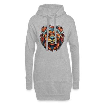 Portrait de chien Chow Chow - Sweat-shirt à capuche long Femme - gris chiné - Devant