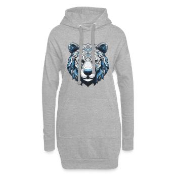 Portrait d’ours polaire Ours polaire - Sweat-shirt à capuche long Femme - gris chiné - Devant