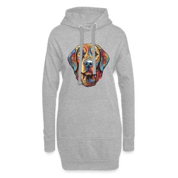 Portrait de chien Labrador - Sweat-shirt à capuche long Femme - gris chiné - Devant