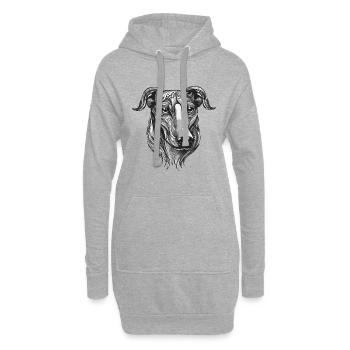 Greyhound Dog Portrait Animal - Sweat-shirt à capuche long Femme - gris chiné - Devant