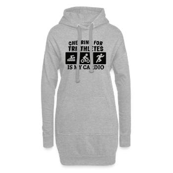 Triathlon Swim Bike Run Triathlet Sport Geschenk - Hoodie-Kleid - Grau meliert - Vorne