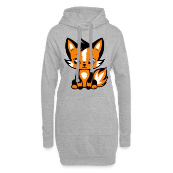 Renard Animal Bébé - Sweat-shirt à capuche long Femme - gris chiné - Devant