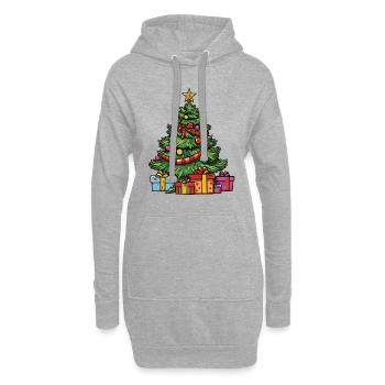 sapin Noël sapin - Sweat-shirt à capuche long Femme - gris chiné - Devant