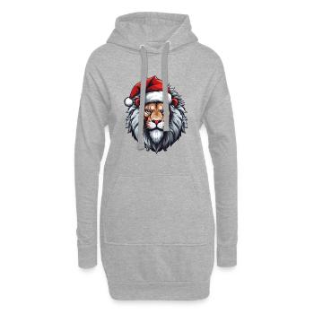 Löwe Porträt Weihnachten - Hoodie-Kleid - Grau meliert - Vorne