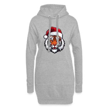 Portrait de tigre Noël - Sweat-shirt à capuche long Femme - gris chiné - Devant