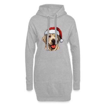 Labrador chien Portrait Noël - Sweat-shirt à capuche long Femme - gris chiné - Devant
