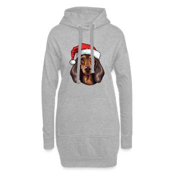 Dachshund Hund Weihnachten Dackel - Hoodie-Kleid - Grau meliert - Vorne