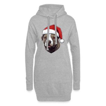 Staffordshire Bull Terrier chien Noël - Sweat-shirt à capuche long Femme - gris chiné - Devant