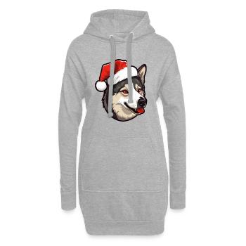 Akita chien Noël drôle Noël - Sweat-shirt à capuche long Femme - gris chiné - Devant