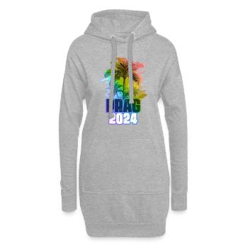 Prag 2024 Urlaub Palmen Bunt - Hoodie-Kleid - Grau meliert - Vorne