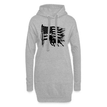 Rodeo Bull Riding Livestock Show Farmer Cattle - Hoodie-Kleid - Grau meliert - Vorne