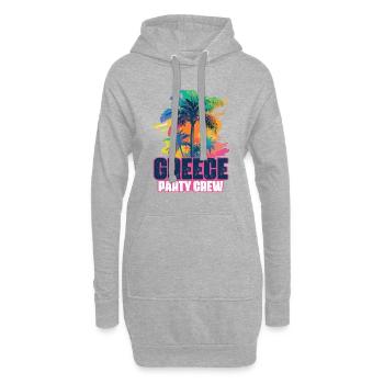 Grèce Party Crew Vacances - Sweat-shirt à capuche long Femme - gris chiné - Devant