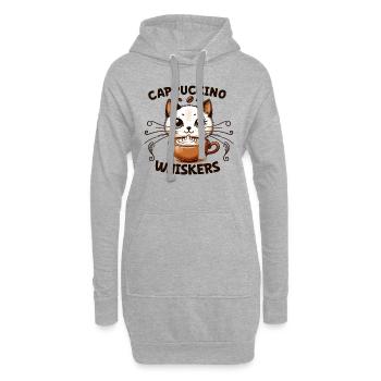 Coffee Break Cat Lover, Coffee Lover Süße Katze - Hoodie-Kleid - Grau meliert - Vorne