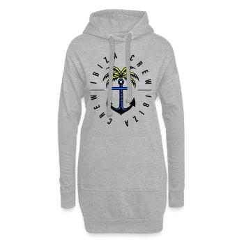 Palmier d’ancre d’équipage d’Ibiza - Sweat-shirt à capuche long Femme - gris chiné - Devant