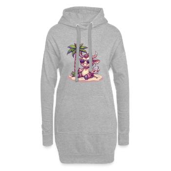 Stier Sommer Strand Urlaub - Hoodie-Kleid - Grau meliert - Vorne