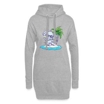 Elefant Sommer Strand Urlaub - Hoodie-Kleid - Grau meliert - Vorne