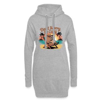 Mach dir keine Sorgen, sei capy - Hoodie-Kleid - Grau meliert - Vorne