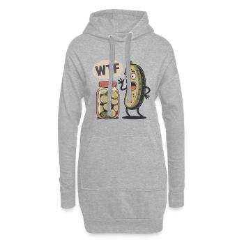 Cornichon drôle à l’aneth - Sweat-shirt à capuche long Femme - gris chiné - Devant