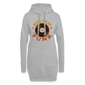 Funk Disque Vinyle Collector Musique Rétro - Sweat-shirt à capuche long Femme - gris chiné - Devant