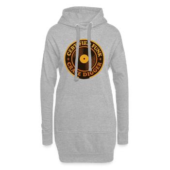 Funk Disque Vinyle Collector Musique Rétro - Sweat-shirt à capuche long Femme - gris chiné - Devant