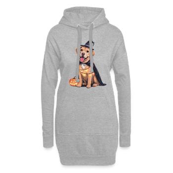 Labrador Chien Halloween - Sweat-shirt à capuche long Femme - gris chiné - Devant