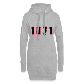 1971 Jahr Zahl - Hoodie-Kleid - Grau meliert - Vorne