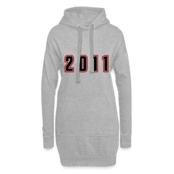 2011 Jahr Zahl - Hoodie-Kleid - Grau meliert - Vorne