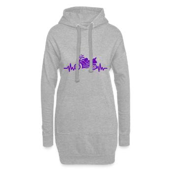 Heartbeat Motorrad - Maschine Motorsport Freiheit - Hoodie-Kleid - Grau meliert - Vorne