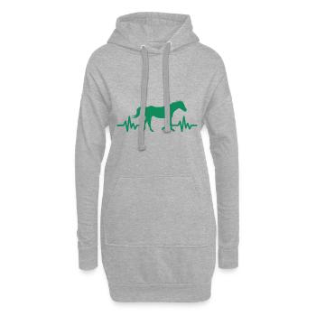 Herzschlag - Pferd Hengst Stute Ross Reitsport - Hoodie-Kleid - Grau meliert - Vorne