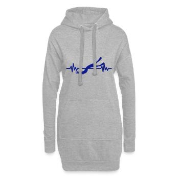 Herzschlag Schwimmer - Taucher Wassersport Athlet - Hoodie-Kleid - Grau meliert - Vorne