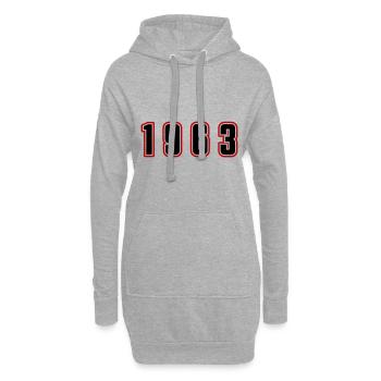 1963 Jahr Zahl - Hoodie-Kleid - Grau meliert - Vorne