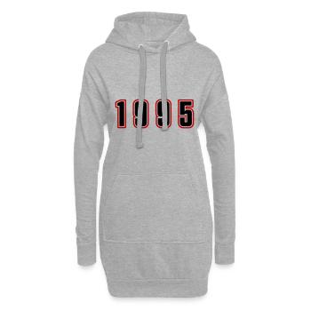 1995 Jahr Zahl - Hoodie-Kleid - Grau meliert - Vorne