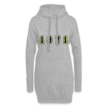 1971 Jahr Zahl - Hoodie-Kleid - Grau meliert - Vorne