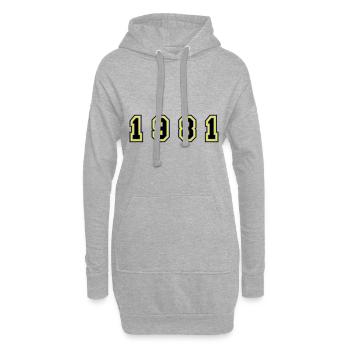 1981 Jahr Zahl - Hoodie-Kleid - Grau meliert - Vorne
