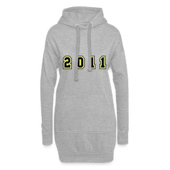 2011 Year Number - Hoodie Dress - heather grey - Front