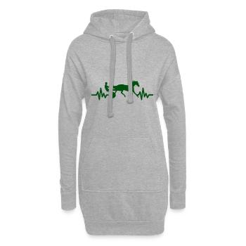 Herzschlag - Pferd Hengst Stute Ross Reitsport - Hoodie-Kleid - Grau meliert - Vorne