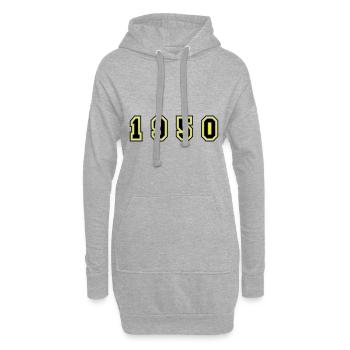 Numéro de l’année 1950 - Sweat-shirt à capuche long Femme - gris chiné - Devant