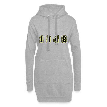 1948 Jahr Zahl - Hoodie-Kleid - Grau meliert - Vorne