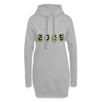 2025 Jahr Zahl - Hoodie-Kleid - Grau meliert - Vorne