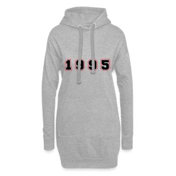 1995 Jahr Zahl - Hoodie-Kleid - Grau meliert - Vorne