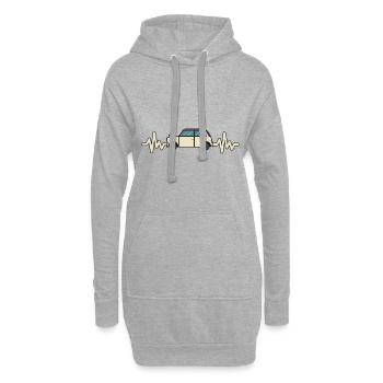Auto - Wagen - Herzschlag - Autobus - Style - Hoodie-Kleid - Grau meliert - Vorne