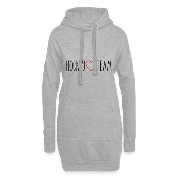 Cœur de l’équipe de hockey - Sweat-shirt à capuche long Femme - gris chiné - Devant