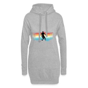 Fussball - Hoodie-Kleid - Grau meliert - Vorne