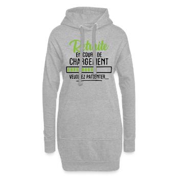 Retraite en cours de chargement veuillez patienter - Sweat-shirt à capuche long Femme - gris chiné - Devant