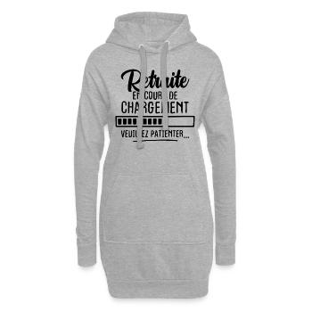 Retraite en cours de chargement veuillez patienter - Sweat-shirt à capuche long Femme - gris chiné - Devant