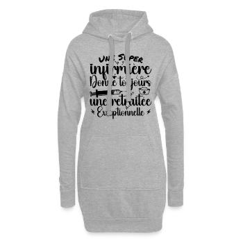 Humor Pensionierte Krankenschwester Ruhestand Geschenk - Hoodie-Kleid - Grau meliert - Vorne